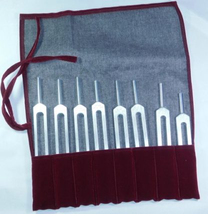 Chakra Set of 8 Tuning Forks in Pouch